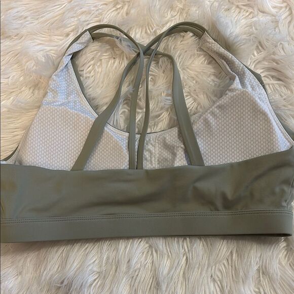 Olive Green Women's Sports Bra - Picture 2 of 6